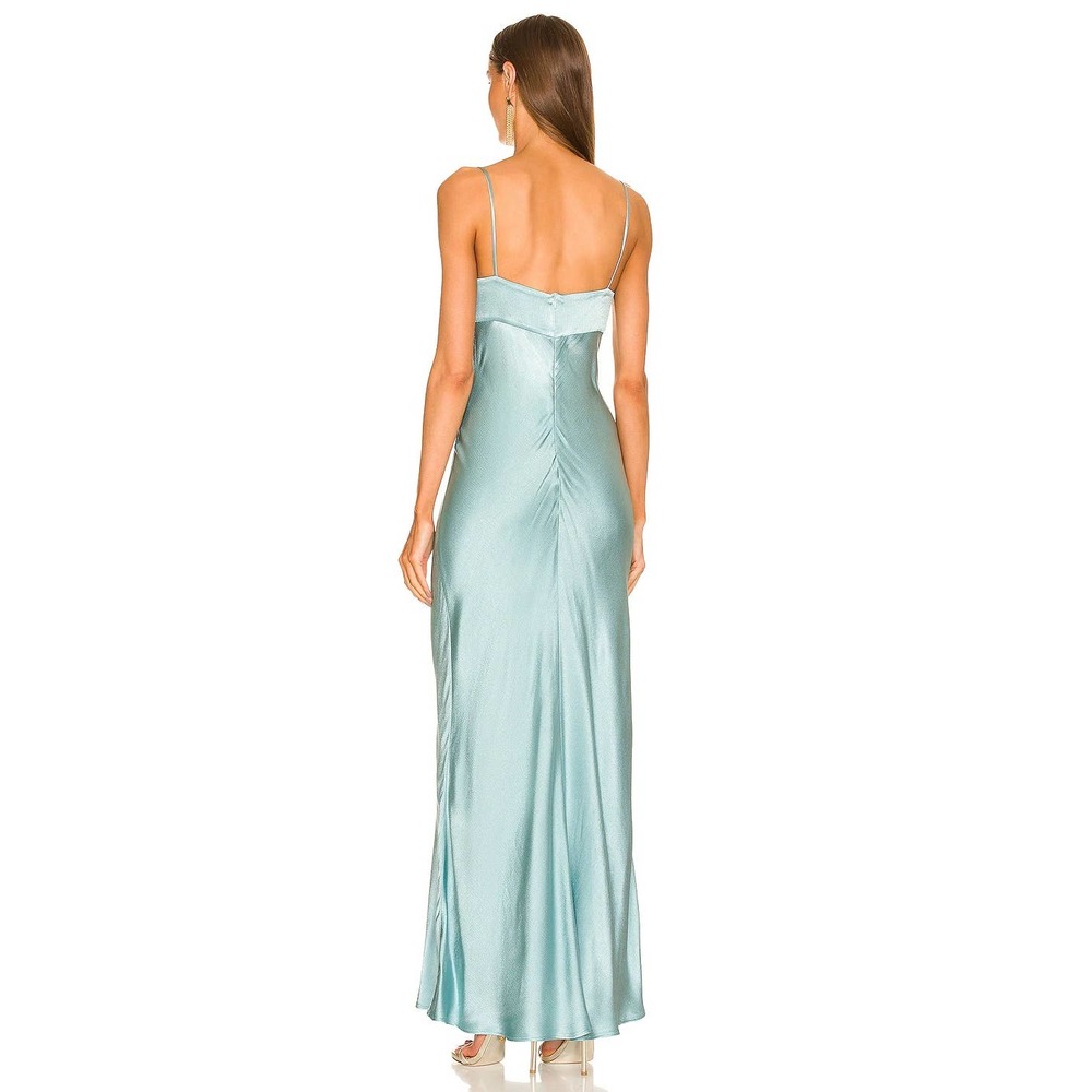 Bec & Bridge Silk Satin Maxi Dress in Light Aqua - Picture 4 of 11